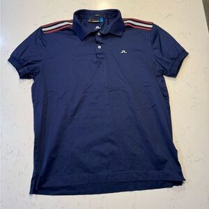 J.Lindeberg Men's Polo Shirt with Red and White Accents